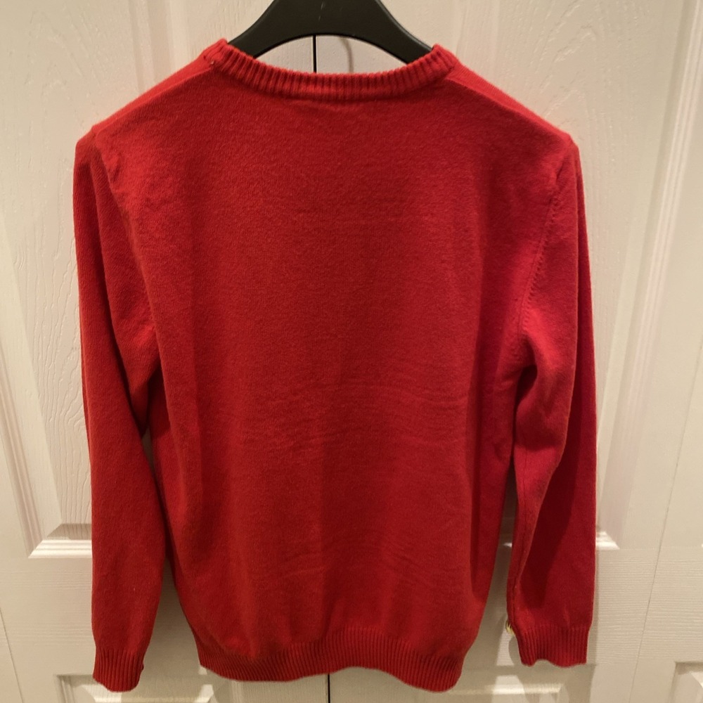 H&M Ugly Christmas Sweater Youth 14 Red Reindeer Bad Good Mugshot - Picture 7 of 7